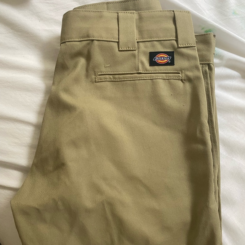 Dickies beige slim straight style pants